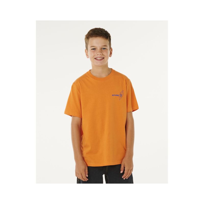 RIP CURL Eternal Shred Art Tee-Boy Orange
