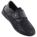 Leather Velcro shoes, elastic, black, Unisoft 8435 To be categorized Your Sports Performance