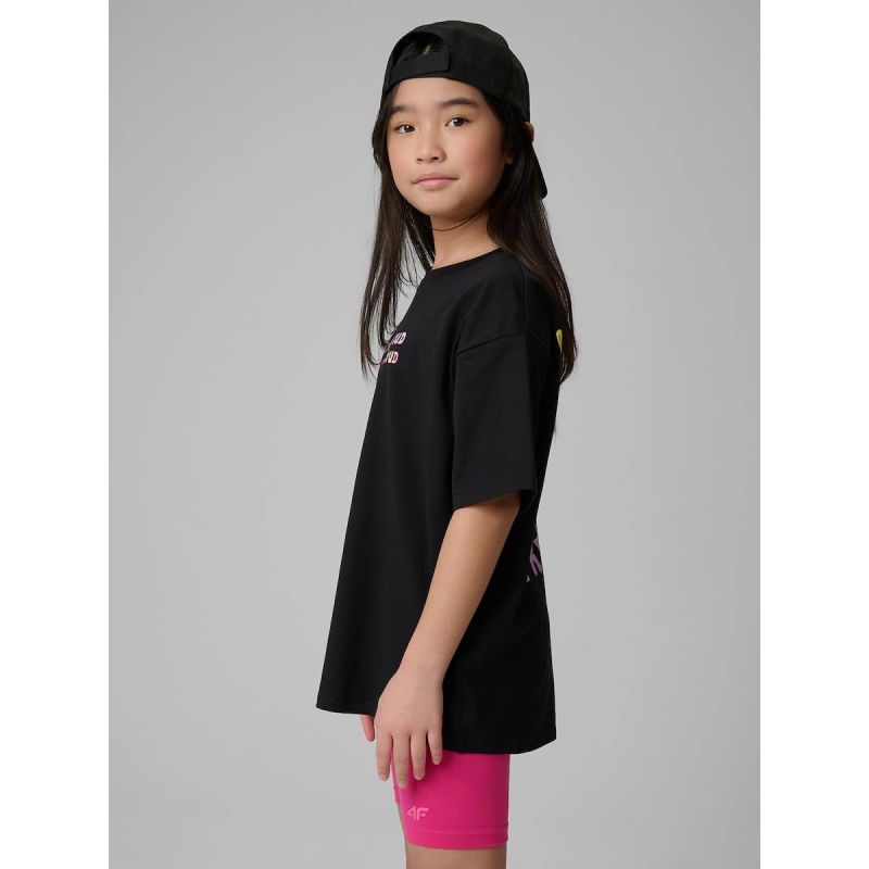 Girls' loose T-shirt with print 4F 4FJRSS26TTSHF4137-20S 4f
