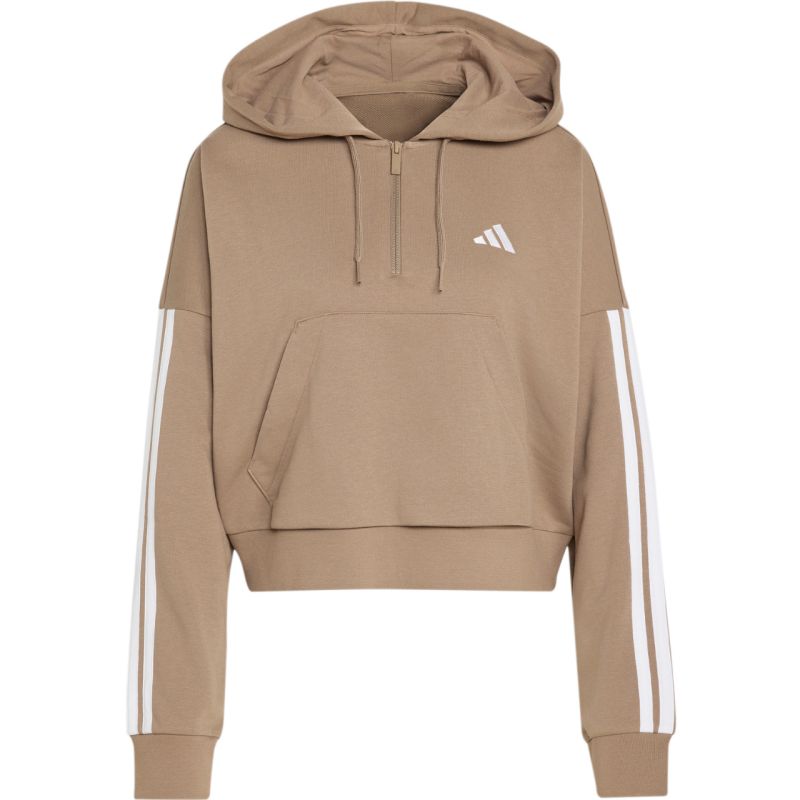 adidas Essentials 3-Stripes French Terry Quarter-Zip Women’s Sweatshirt Beige KF8315