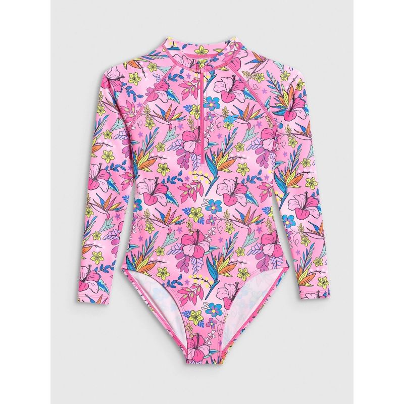 One-piece swimsuit with UPF50+ filter for girls 4F 4FJRSS26USWSF144-90A
