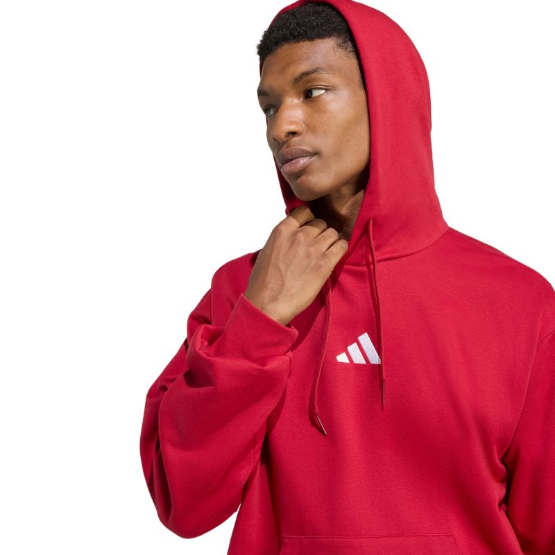 Men's adidas Essentials Feelcozy Hoodie red KC0907 In preparation Your Sports Performance