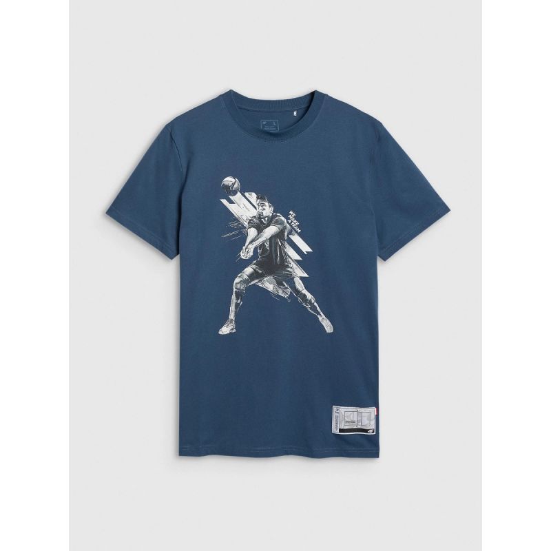 Men's regular t-shirt with volleyball print 4F 4FRAW25TTSHM3237-46S Clothing Your Sports Performance