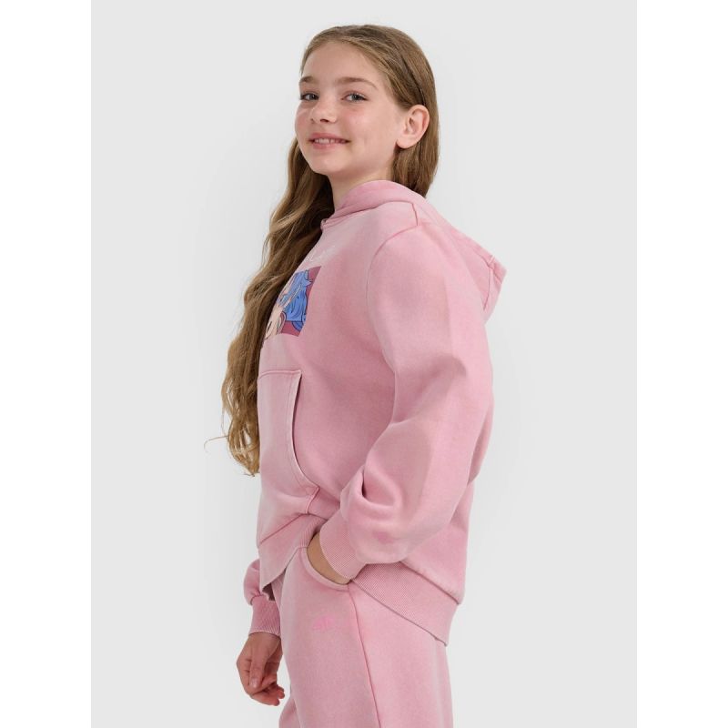 Girls' sweatshirt with hood, open, 4F 4FJRAW25TSWSF2294-54S *Kategoria tymczasowa Your Sports Performance