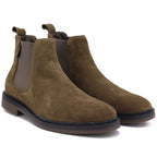 Men's leather Chelsea boots, khaki, Big Star UU174277