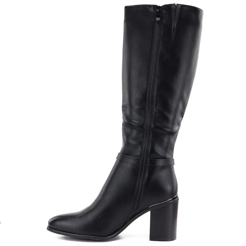 Women’s Black Block-Heel Boots Sergio Leone KZ-08