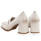 Women's beige heeled moccasins Potocki SZ12783 To be categorized Your Sports Performance