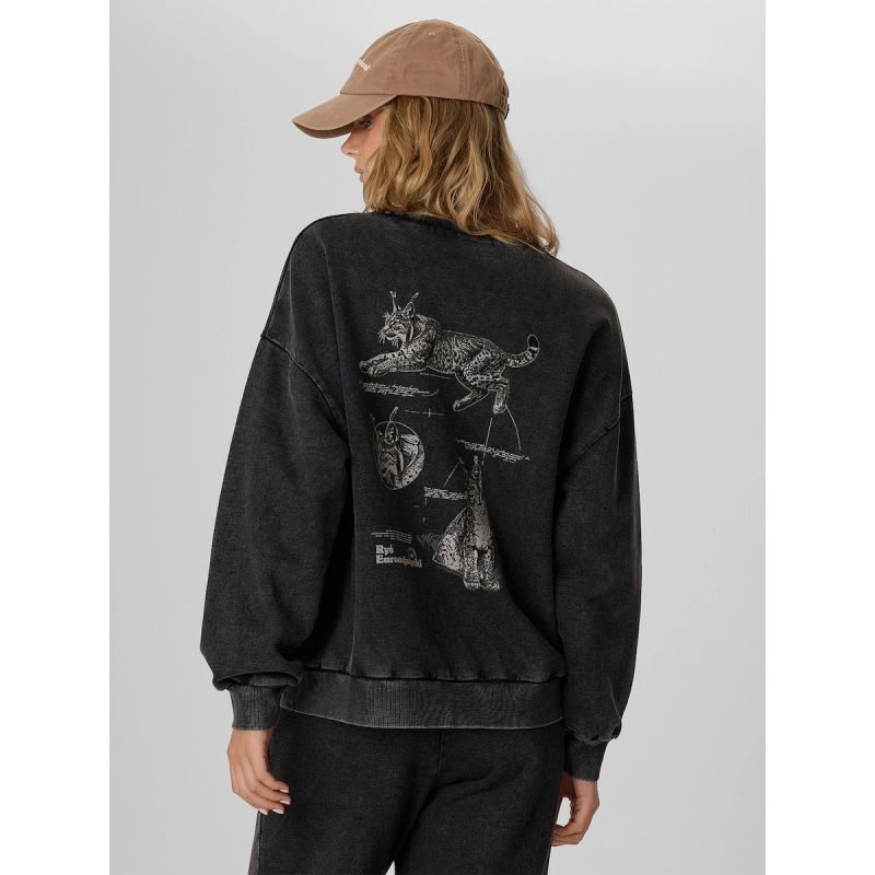 Women's loose sweatshirt with print 4F 4FKAW26TSWSF3185-20S