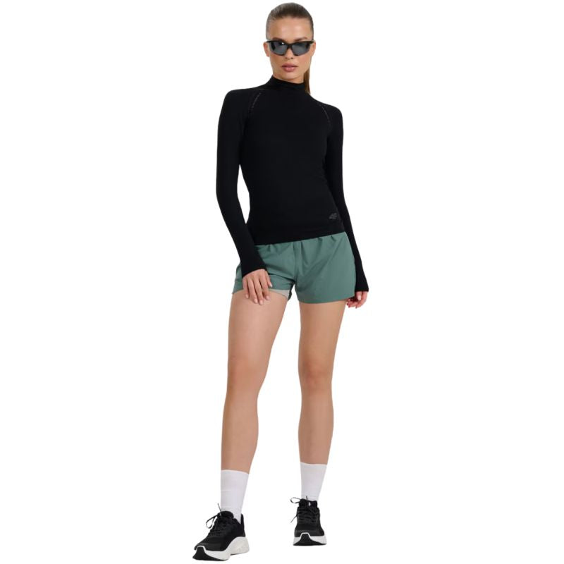 Women's longsleeve t-shirt 4F F419 deep black 4FWAW25TFLOF419 20S In preparation Your Sports Performance