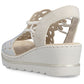 Women's beige wedge sandals Rieker 67465-62 Rieker