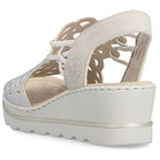 Women's beige wedge sandals Rieker 67465-62 Rieker