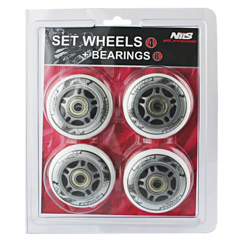 PU 72x24 82A WHITE (4 pcs.) + ABEC-7 (8 pcs.) NILS EXTREME SET In preparation Your Sports Performance