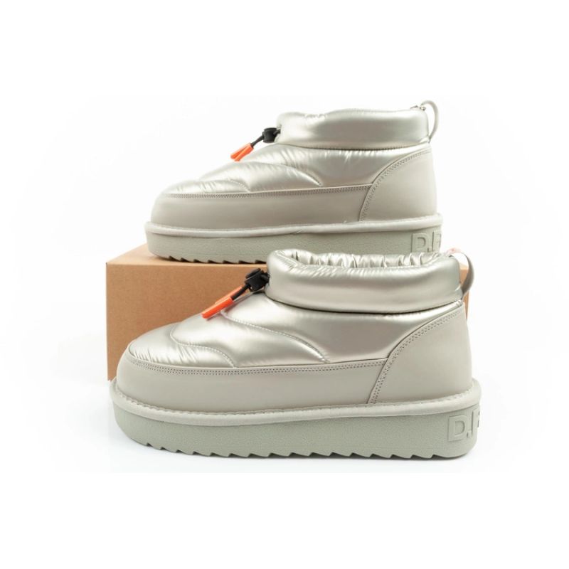 D.Franklin women's snow boots winter fashionable insulated ankle boots silver D.Franklin