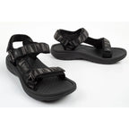 Lee Cooper men's shoes with velcro straps for summer beach sandals, lightweight black
