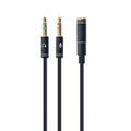 GEMBIRD CCA-418M Cable (Mini Jack x2 M - 4-Pin, Stereo Jack 3.5 mm F; 0.20 m; black) Kable i adaptery/Kable JACK i RCA(Cinch) Your Sports Performance
