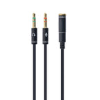 GEMBIRD CCA-418M Cable (Mini Jack x2 M - 4-Pin, Stereo Jack 3.5 mm F; 0.20 m; black) Kable i adaptery/Kable JACK i RCA(Cinch) Your Sports Performance