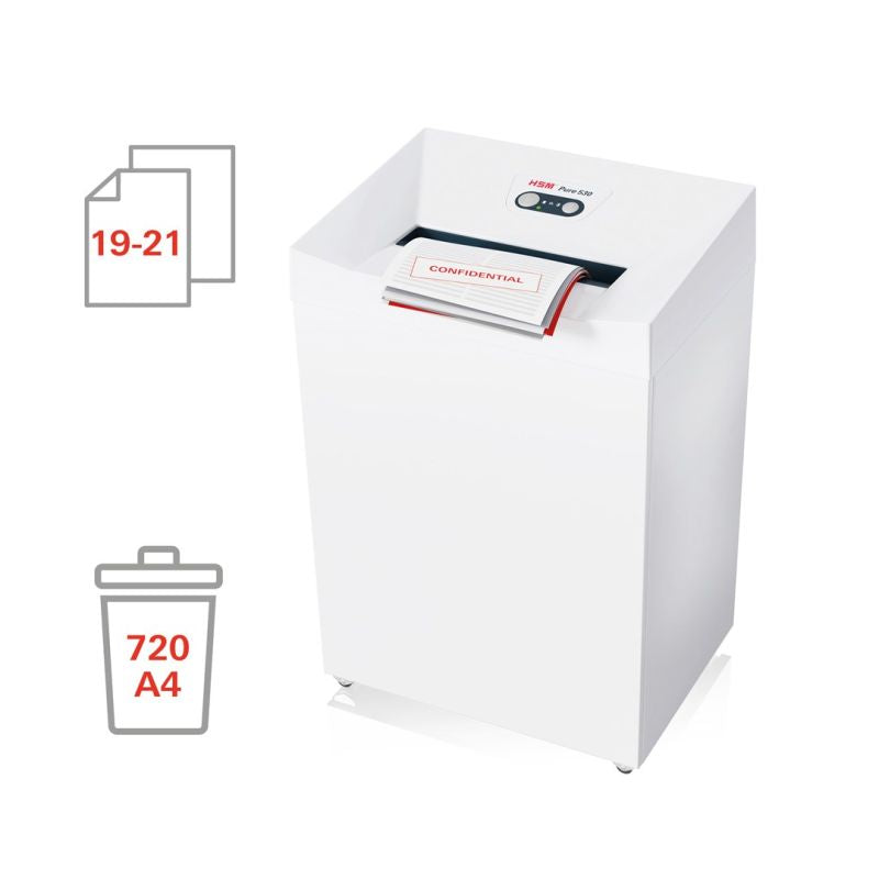 HSM Pure 530 Shredder, 80L 3.9 mm Urządzenia biurowe/Niszczarki Your Sports Performance