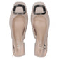 Leather pumps with block strap, beige, Filippo DP6183 Rieker