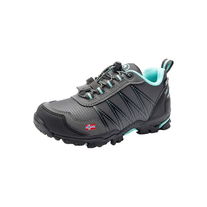 Trollkids Kids Trolltunga Hiker Low waterproof hiking shoes for boys/girls, anthracite/mint (155-609) In preparation Your Sports Performance
