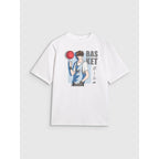 Boy's oversize T-shirt with print 4F 4FJRAW25TTSHM3062-10S *Kategoria tymczasowa Your Sports Performance