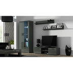 SOHO S6 2D2S display cabinet, grey/grey gloss Bufety i witryny/Bufety i witryny na drewnianej podstawie Your Sports Performance