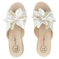 Women's leather wedge sandals with a flower, white Filippo DK7636