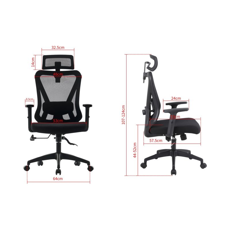 Ergonomic office chair ACTIVEJET T5 black Fotele/Fotele biurowe Your Sports Performance