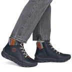 Rieker 55040-00 comfortable black women's ankle boots
