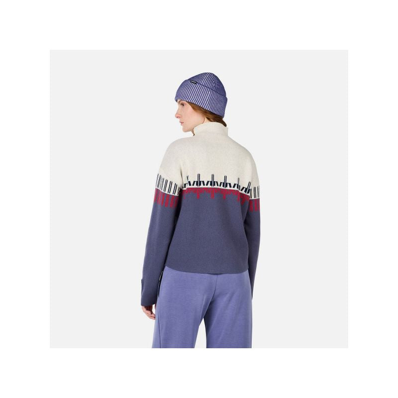 ROSSIGNOL W PATTERNED TN SWEATER blue women's sweater