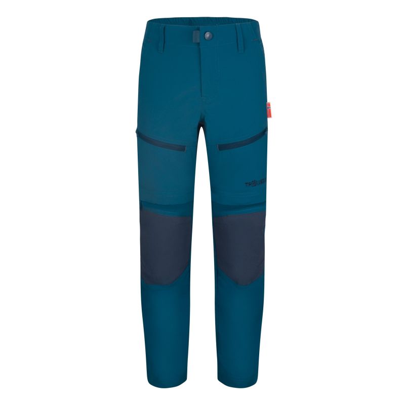 Trollkids Nordfjord Slim-Fit Zip-Off Trousers, Blue Madeirowski (853-102)