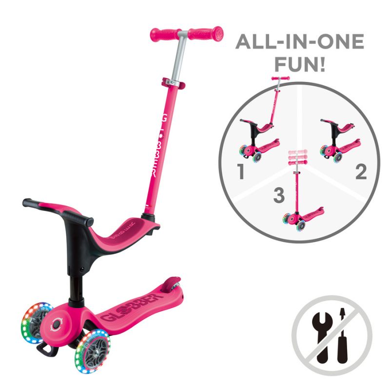 Scooter with seat GO•UP SPORTY LIGHTS (452-610-4 S) Accessories/Skating/Hulajnogi/Traditional/For kids/Globber Your Sports Performance