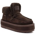 Waterproof women's snow boots with platform, brown Big Star UU274214