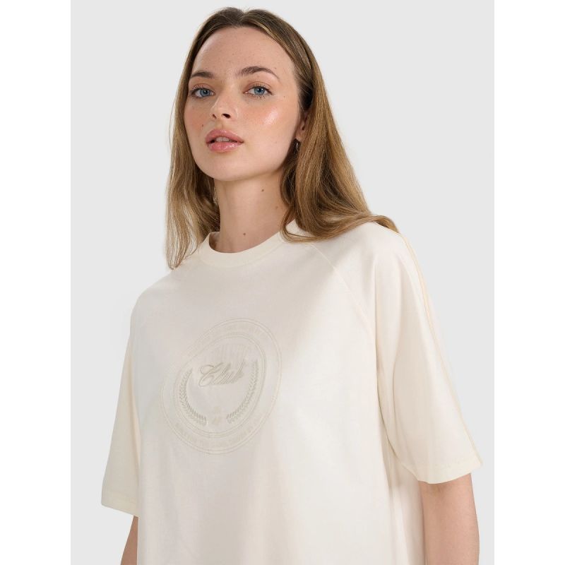 Women's oversize printed T-shirt 4F 4FRSS25TTSHF2791-11S *Kategoria tymczasowa Your Sports Performance