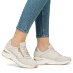Women's beige leather wedge sneakers Rieker N9301-60 To be categorized Your Sports Performance