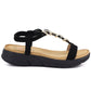 Women's black wedge sandals Artiker 58C0007