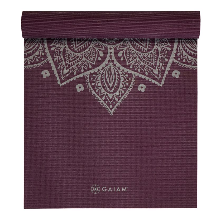 Gaiam Midnight Plum Sundial Flower Yoga Mat 5mm 65734 Accessories/Training equipment Your Sports Performance