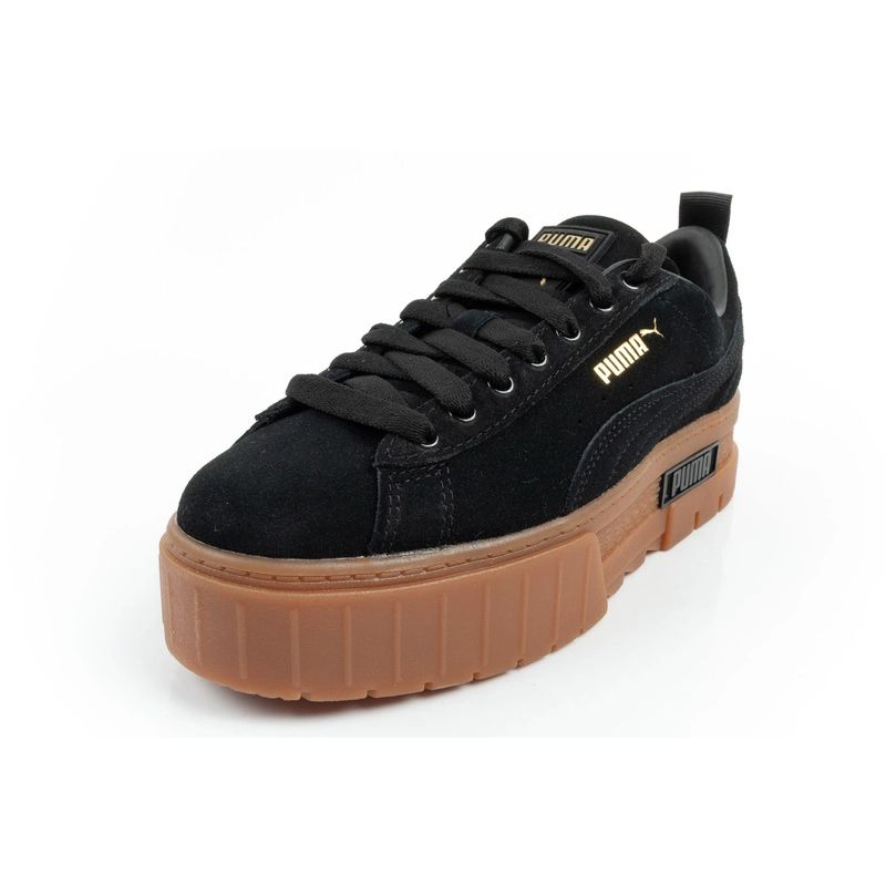 Puma Mayze women's sports shoes Sneakers platform black fashionable leather In preparation Your Sports Performance