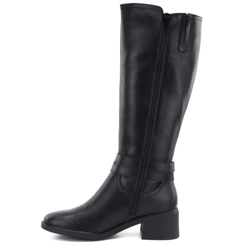 Women's leather boots with heels, insulated, black, Sergio Leone KZ-13-S