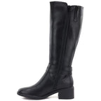Women's leather boots with heels, insulated, black, Sergio Leone KZ-13-S