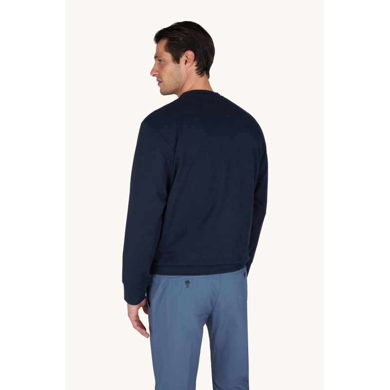 Paul&Shark men's cotton and lyocell sweatshirt, navy blue 26411803-50
