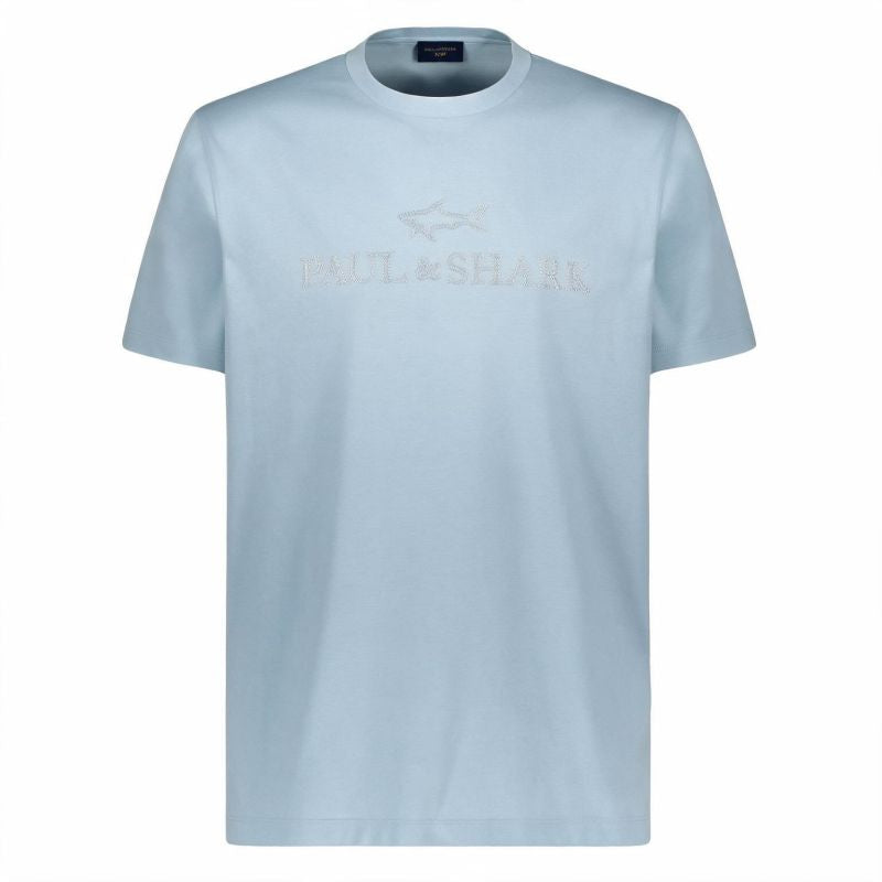 Paul&Shark Men's Cotton and Lyocell T-shirt Light Blue 26411007-394 - Elegant Comfort
