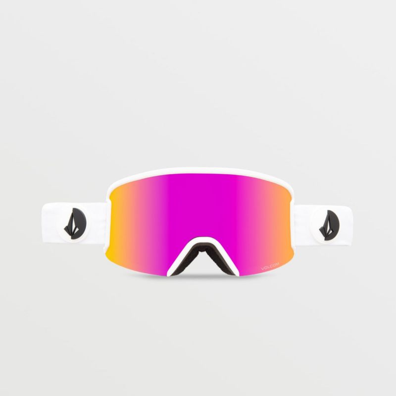 Volcom Garden Snowboard Goggles Matte White/Pink Chrome UV Protection Pink (VG0122101) Accessories/Skiing/Gogle/Volcom Your Sports Performance