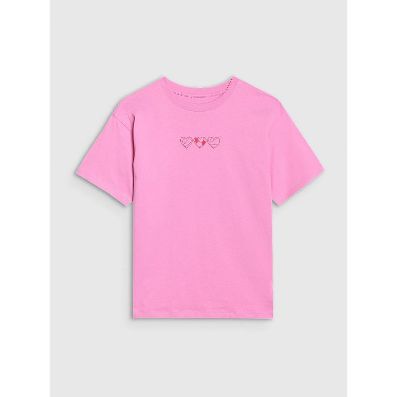 Girls' oversize plain T-shirt 4F 4FJRSS25TTSHF2821-54S *Kategoria tymczasowa Your Sports Performance