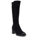 Women’s black faux suede heeled boots Potocki SZ12849