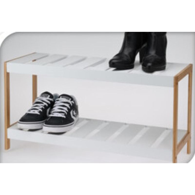 BAMBOO SHELF 2-TIERS SHOE CABINET Footwear Your Sports Performance