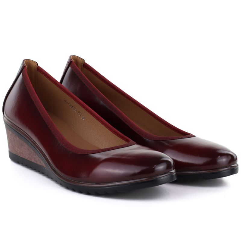Women's red wedge shoes Vinceza 58628 Vinceza