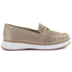 Women's openwork golden lords shoes Sergo Leone MK098H LEONE