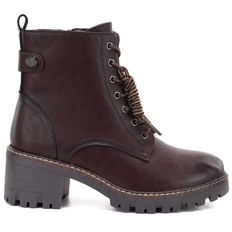 Brown Women’s Leather Block-Heel Ankle Boots M.Daszyński OL77-3