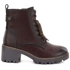 Brown Women’s Leather Block-Heel Ankle Boots M.Daszyński OL77-3