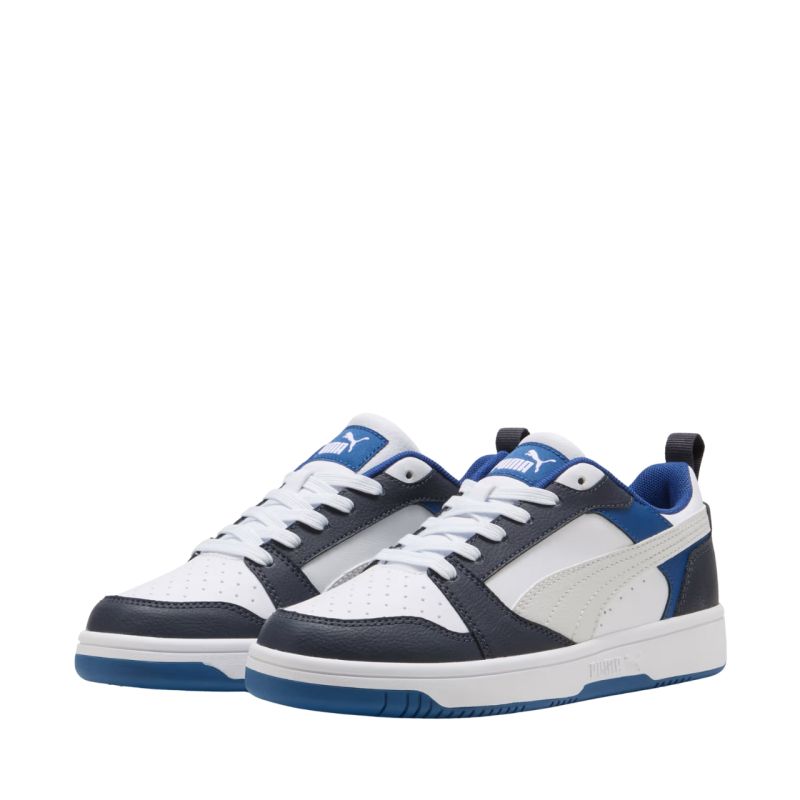 Puma Rebound V6 Lo Mid kids' shoes white and blue 393833 28 Puma